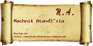 Machnik Atanázia névjegykártya